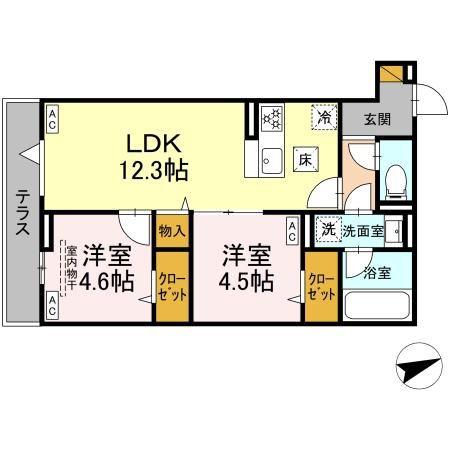 D-STELLA(2LDK/1階)の間取り写真