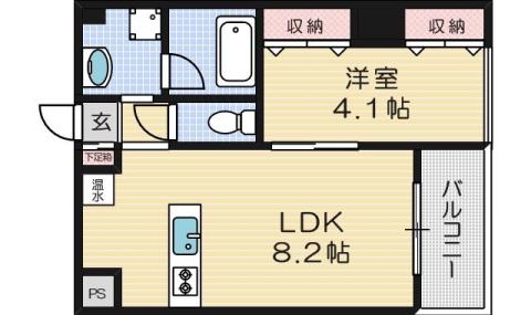 コルテ・ビラージュ(1LDK/5階)の間取り写真