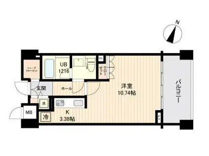 エスティメゾン白金台(ワンルーム/3階)の間取り写真