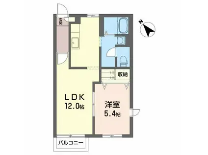 シャーメゾン・サラ(1LDK/2階)の間取り写真