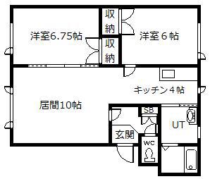 レスポワールベル(2LDK/1階)の間取り写真
