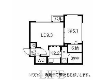 トレゾワ33(1LDK/3階)の間取り写真