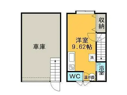 秋山ハイツ1(ワンルーム/1階)の間取り写真