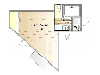 スカイハイツ北千束 1E(1K/1階)の間取り写真