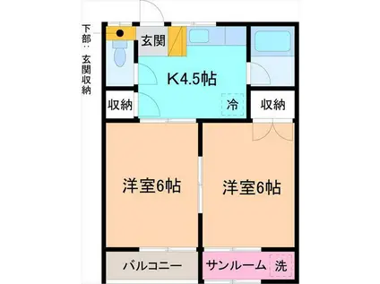 アトランティス(2K/1階)の間取り写真