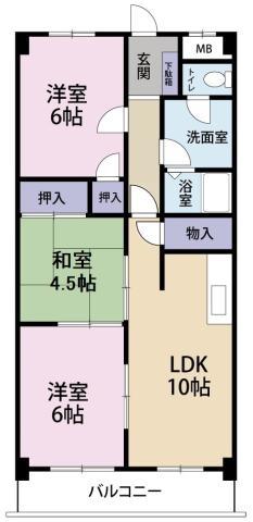 シティ AZUMA(3LDK/2階)の間取り写真