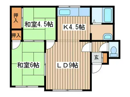新生ハイムI(2LDK/2階)の間取り写真