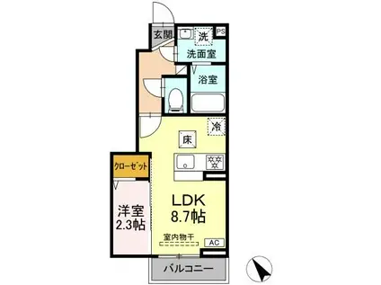 サンライト(1LDK/1階)の間取り写真