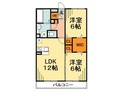 コンフォール瑞江Ⅸ(2LDK/2階)の間取り写真