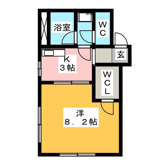 CRESTCOURT.T(1K/2階)の間取り写真