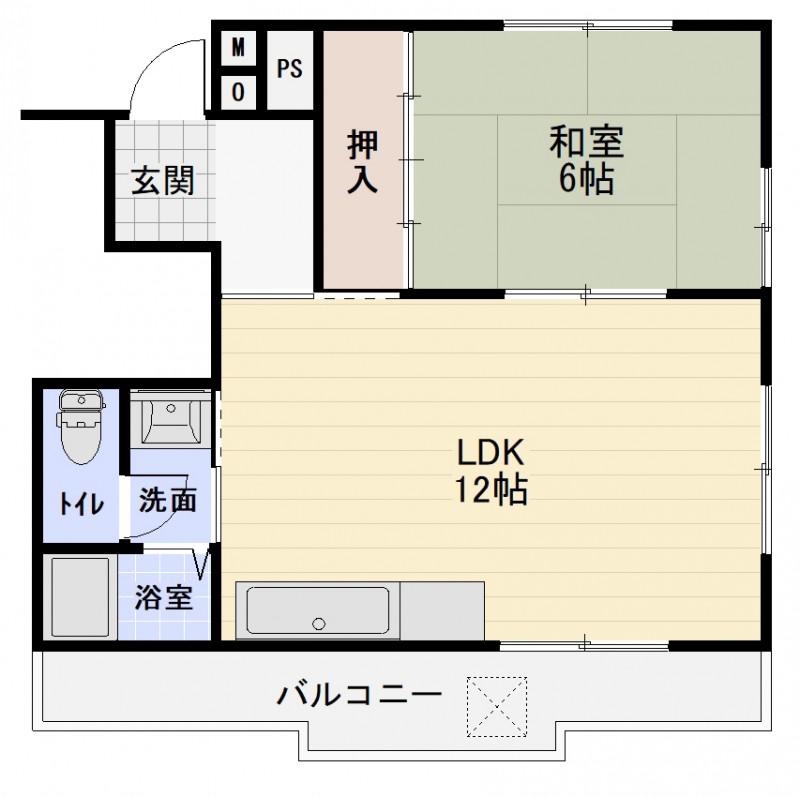 メゾン徳川(1LDK/2階)の間取り写真