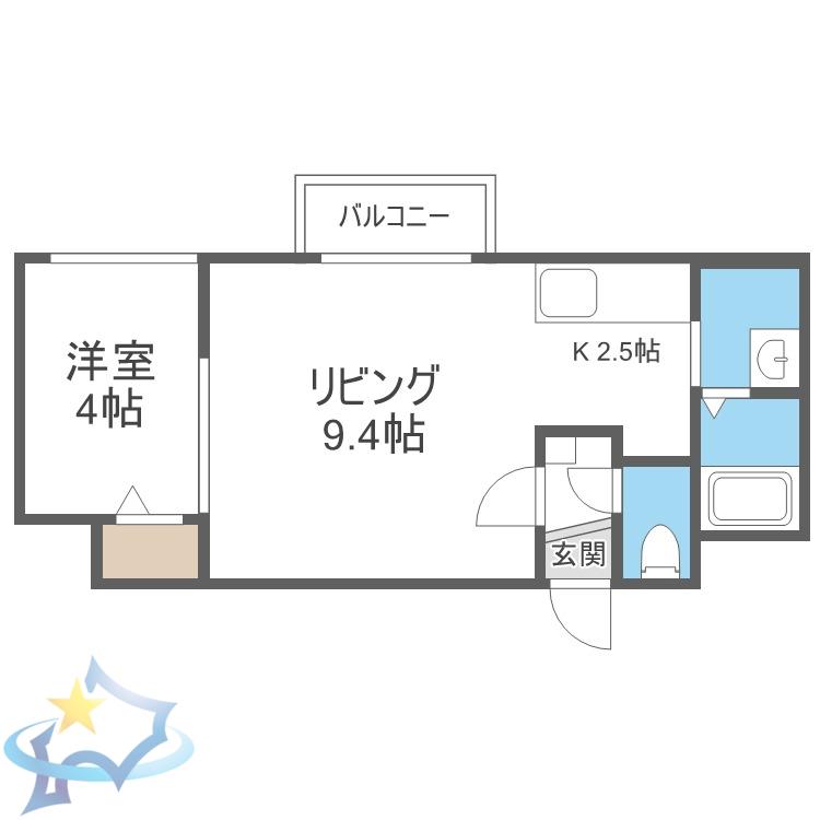 VERDE MARUYAMA(1LDK/2階)の間取り写真