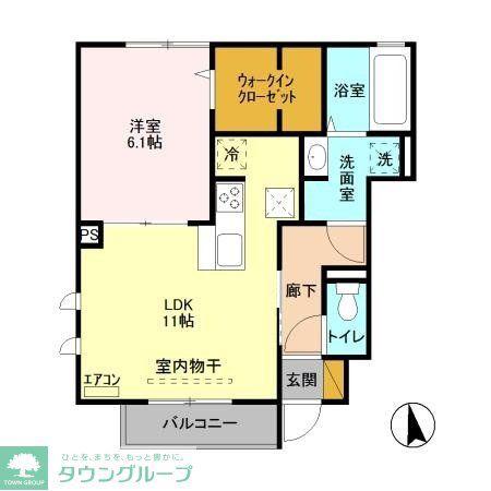 アヴニール(1LDK/1階)の間取り写真