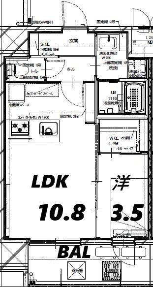 ALIVIS三国本町(1LDK/6階)の間取り写真