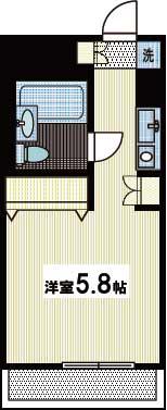ベルコリーヌ(1K/3階)の間取り写真