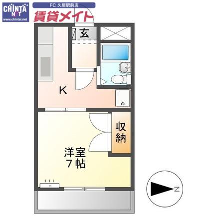 サンパレス(1K/2階)の間取り写真