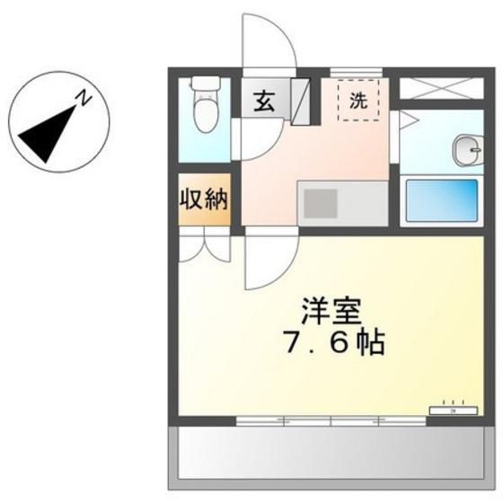 コーポリヴィエール39(1K/1階)の間取り写真