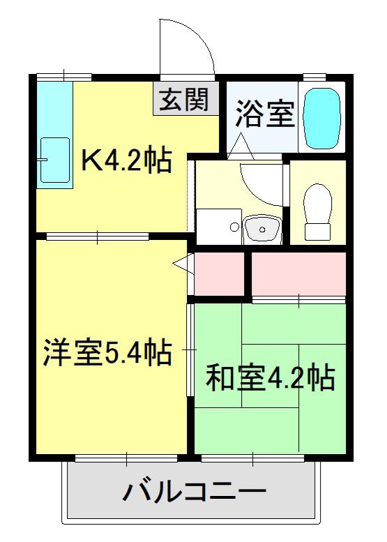 フレグランス丸山(2K/1階)の間取り写真