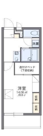 レオパレスレーヴ(1K/1階)の間取り写真