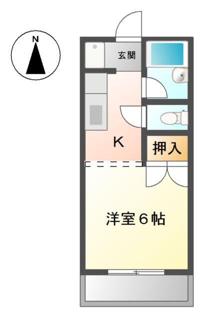 メゾン藤島(1K/2階)の間取り写真