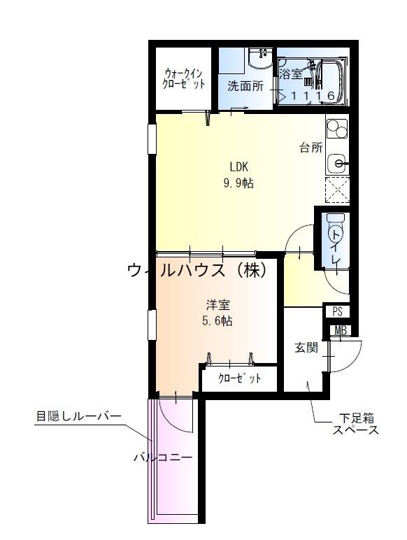 フジパレス高石駅南2番館(1LDK/2階)の間取り写真