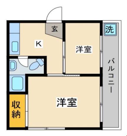 第二東長崎マイコーポ(2K/2階)の間取り写真
