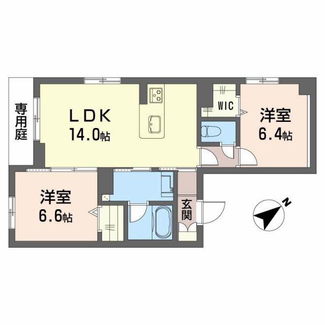 TRUST MAISON 京(2LDK/1階)の間取り写真