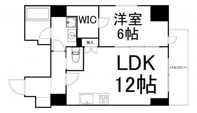 プレディアコート本町(1LDK/8階)の間取り写真