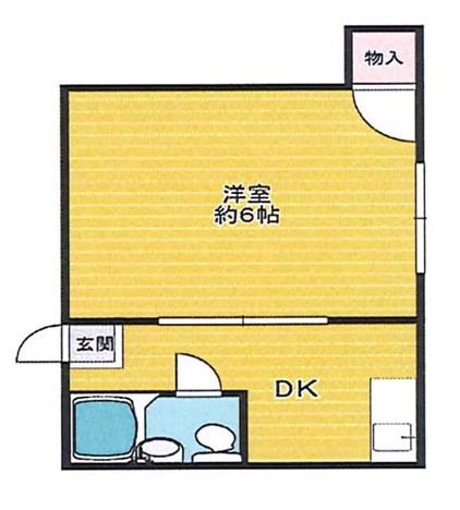 クリスタル高倉(1DK/3階)の間取り写真