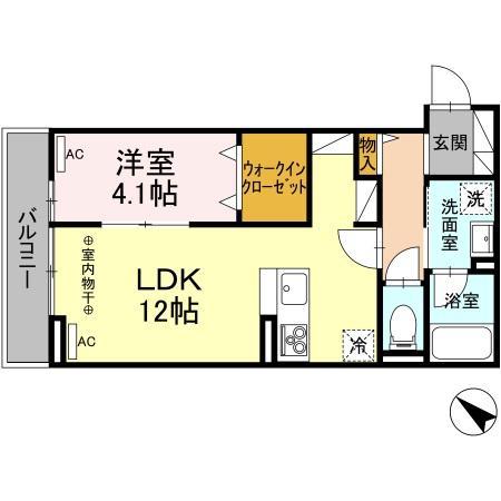 VISTA(1LDK/2階)の間取り写真