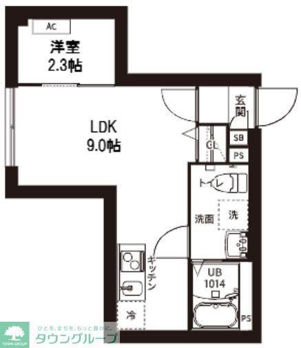 レピュア曙橋駅前レジデンス(1LDK/2階)の間取り写真