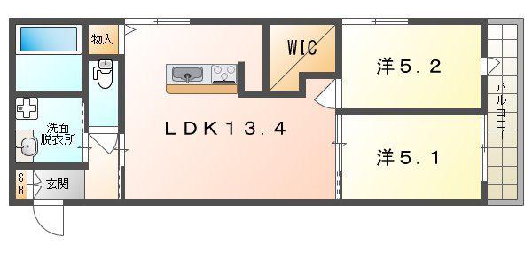 セジュール ルポ(2LDK/3階)の間取り写真