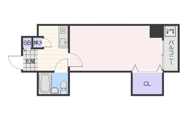 地下鉄四つ橋線 玉出駅 徒歩1分 8階建 築41年(1K/5階)の間取り写真