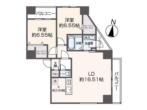 WELLZ N5(2LDK/10階)の間取り写真