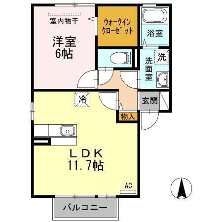 メゾン・ド・TERRA(1LDK/2階)の間取り写真