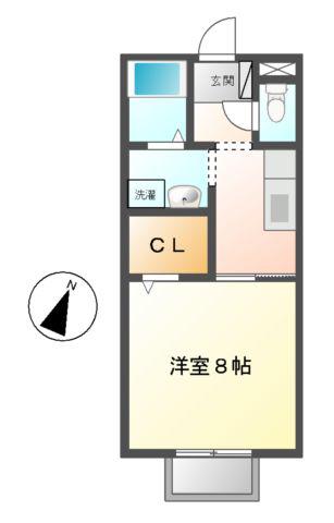 SIENA(1K/2階)の間取り写真