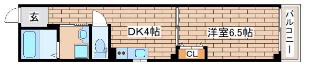古湊第2リーフビル(1DK/2階)の間取り写真