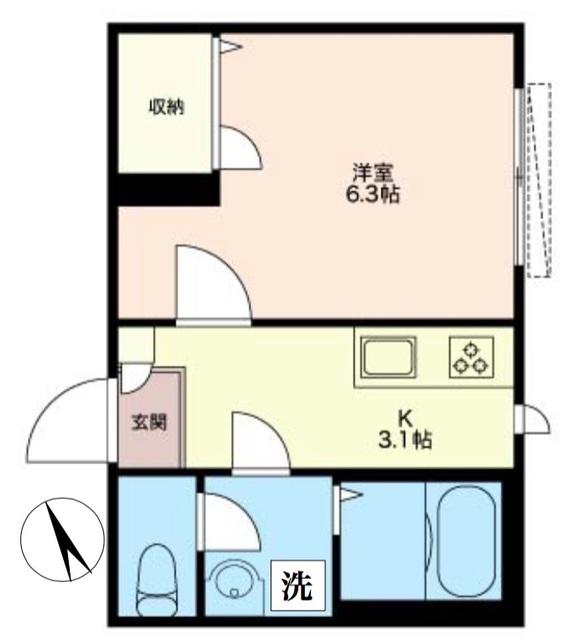 T-BOX(1K/2階)の間取り写真