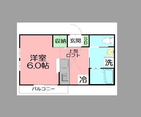 BOSSA(1K/2階)の間取り写真
