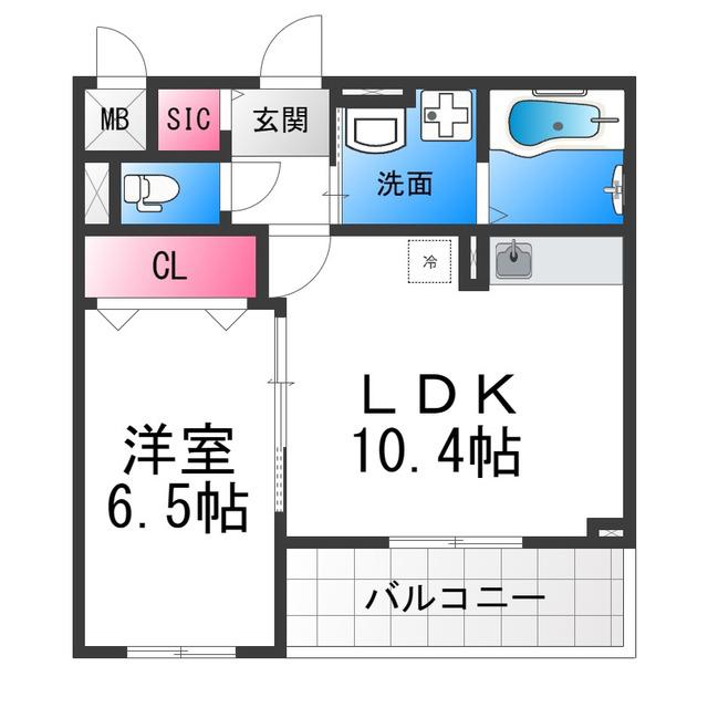 ラ・クロシェット(1LDK/3階)の間取り写真