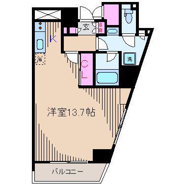 スタイリオ元住吉(ワンルーム/4階)の間取り写真