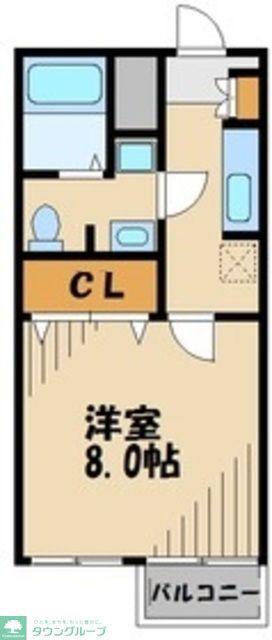 ル・クール2(1K/1階)の間取り写真