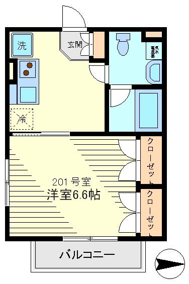 ビアレセッテ(1K/2階)の間取り写真