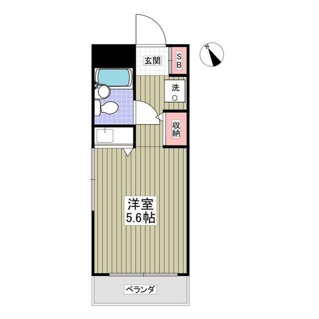 ソアール宮崎台(ワンルーム/2階)の間取り写真