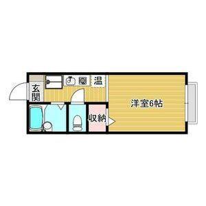 コーポサンフェローC棟(1K/1階)の間取り写真