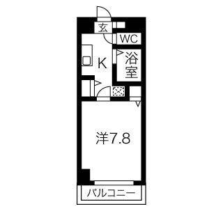 ジュネス上飯田(1K/1階)の間取り写真