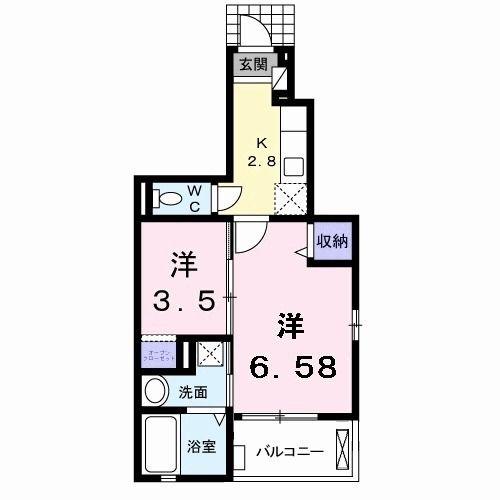 CIEL(2K/1階)の間取り写真