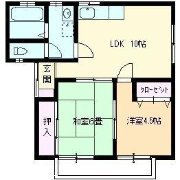 グラン・ノワール(2LDK/1階)の間取り写真