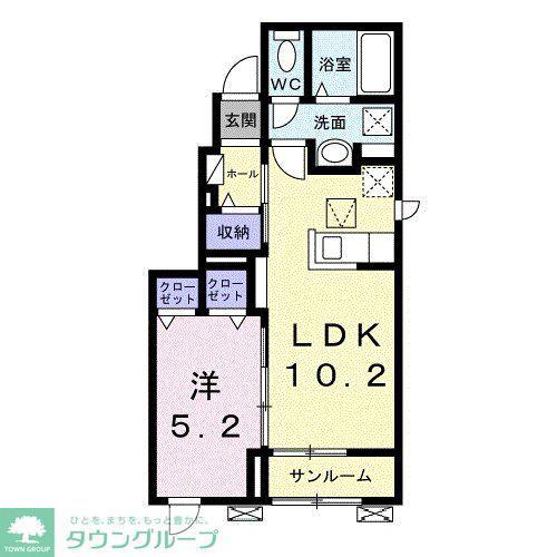 カーサ西武(1LDK/1階)の間取り写真
