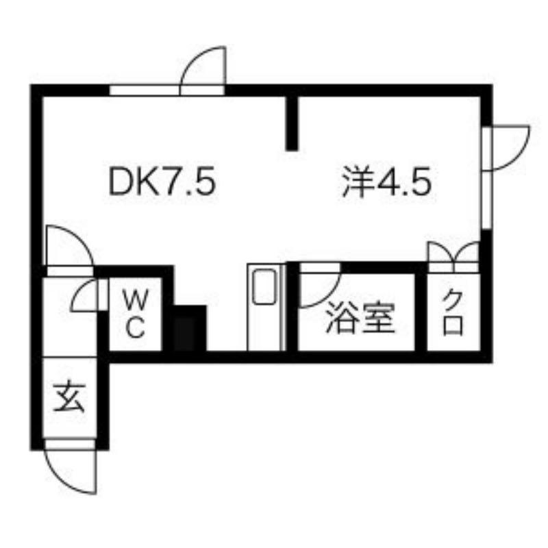 レジェンド45(1DK/3階)の間取り写真